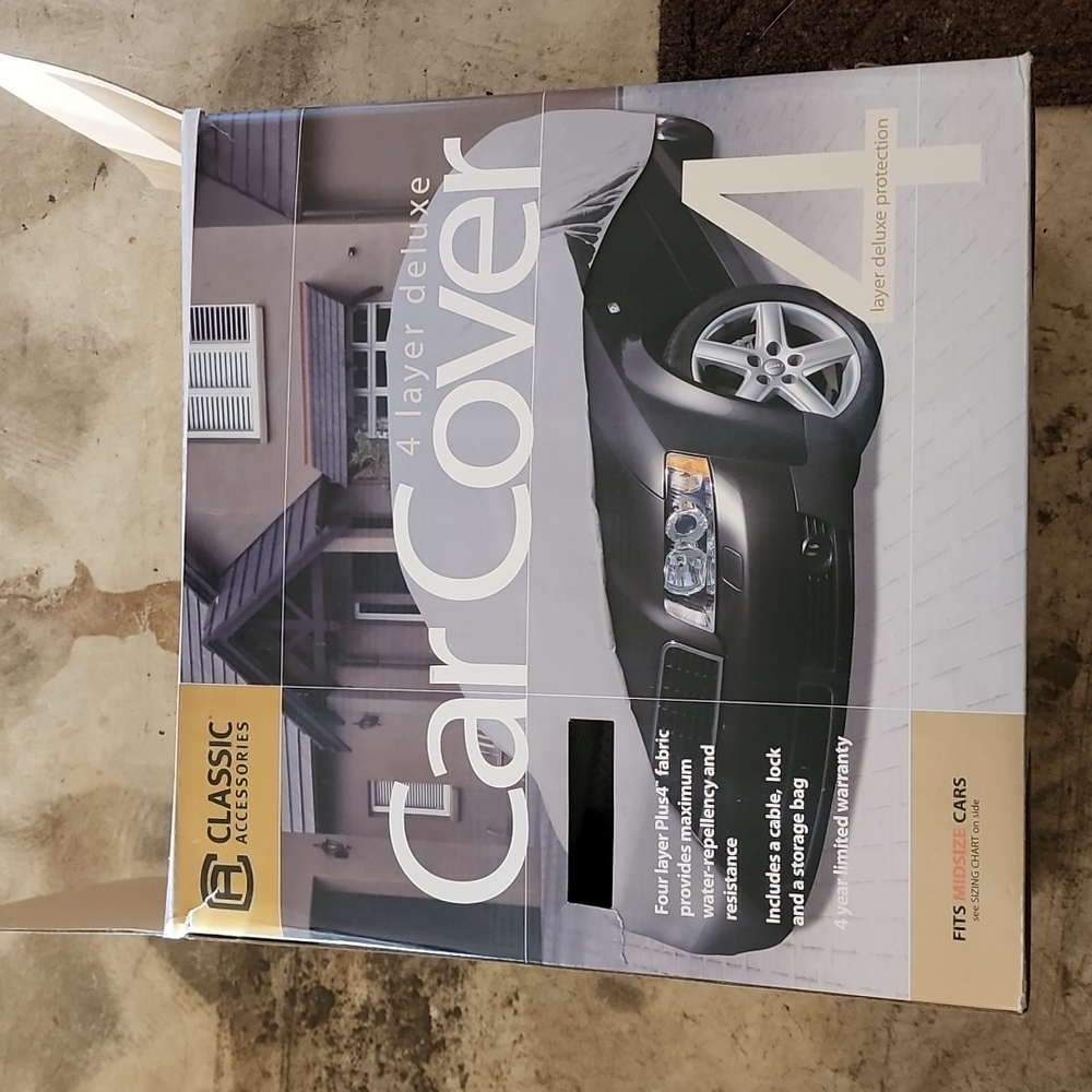 4 LAYER CAR COVER BY CLASSIC ACCESSORIES NWT UNUSED FOR MID SIZE CAR - Picture 5 of 6